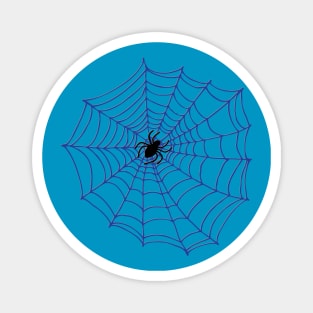 Spider on a spiderweb - graphic design by Cecca Designs Magnet